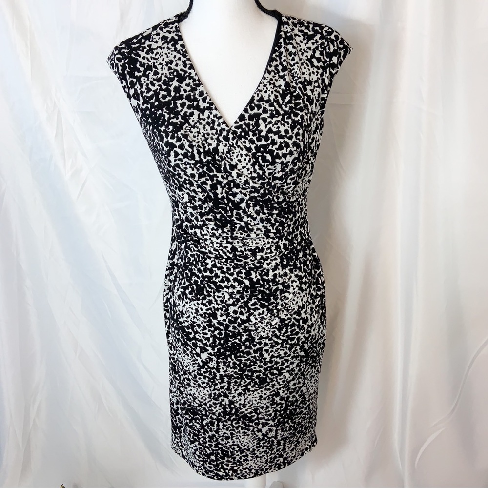 Evan Picone Black Label Size 4 Black White Sheath
